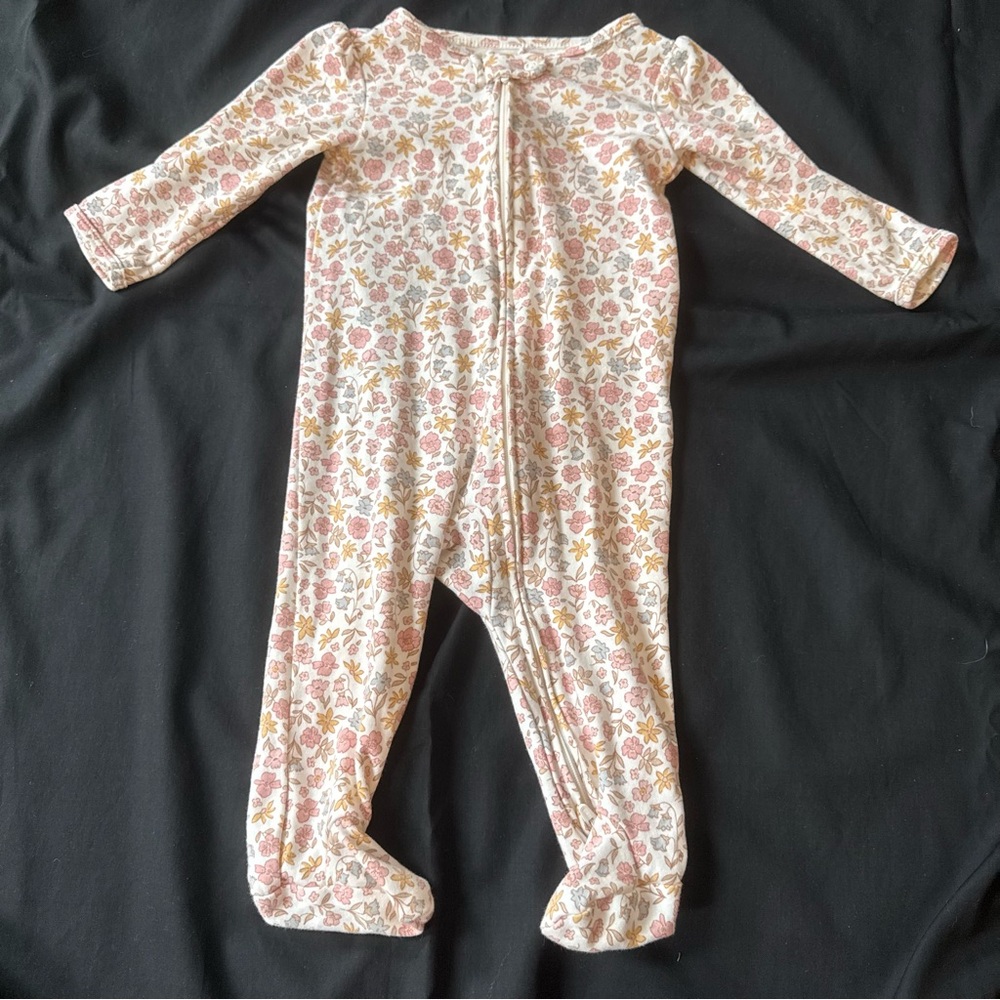 Carter's Pink and Cream Floral Footie